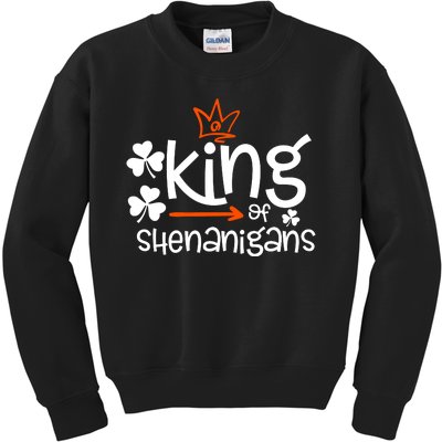 King Of Shenanigans Irish Fun Matching Family Patricks Gift Kids Sweatshirt