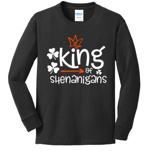 King Of Shenanigans Irish Fun Matching Family Patricks Gift Kids Long Sleeve Shirt