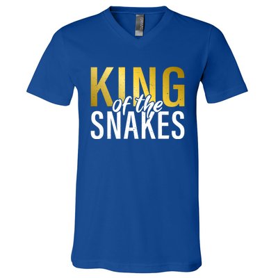 King Of The Snakes Dad Snake Lover Gift V-Neck T-Shirt