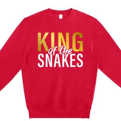 King Of The Snakes Dad Snake Lover Gift Premium Crewneck Sweatshirt