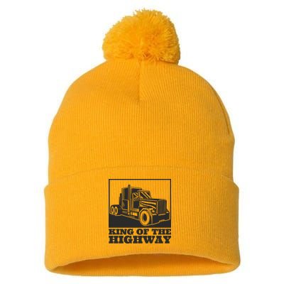 King Of The Highway Trucker Pom Pom 12in Knit Beanie