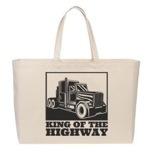 King Of The Highway Trucker Cotton Canvas Jumbo Tote