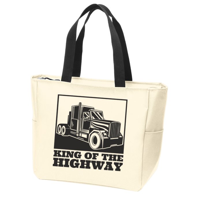 King Of The Highway Trucker Zip Tote Bag