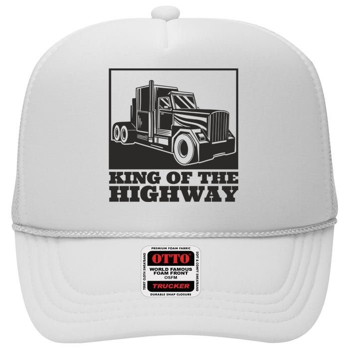 King Of The Highway Trucker High Crown Mesh Back Trucker Hat