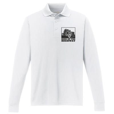 King Of The Highway Trucker Performance Long Sleeve Polo