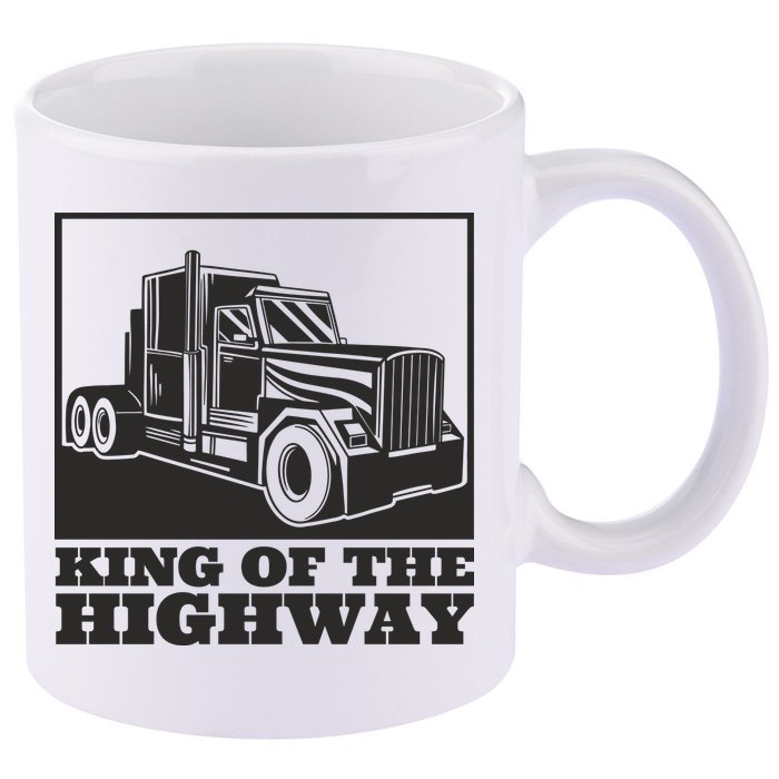 King Of The Highway Trucker 11oz C Handle Ceramic Mug