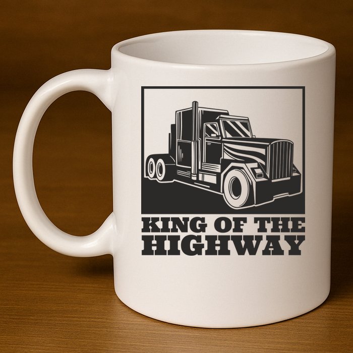 King Of The Highway Trucker 11oz C Handle Ceramic Mug