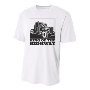 King Of The Highway Trucker Youth Performance Sprint T-Shirt