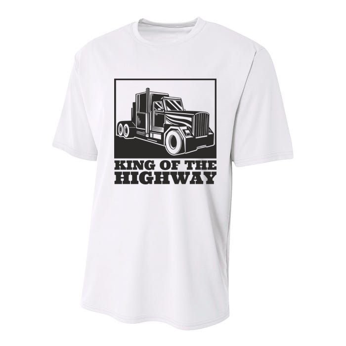 King Of The Highway Trucker Youth Performance Sprint T-Shirt
