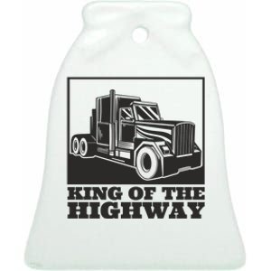 King Of The Highway Trucker Ceramic Bell Ornament