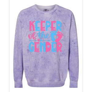 Keeper Of The Gender Gender Reveal Party Baby Shower Colorblast Crewneck Sweatshirt