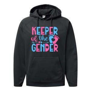 Keeper Of The Gender Gender Reveal Party Baby Shower Performance Fleece Hoodie