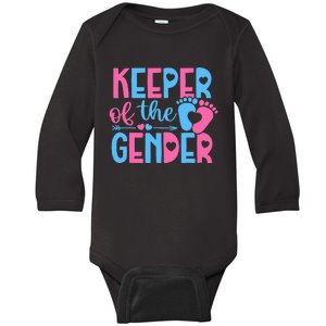 Keeper Of The Gender Gender Reveal Party Baby Shower Baby Long Sleeve Bodysuit