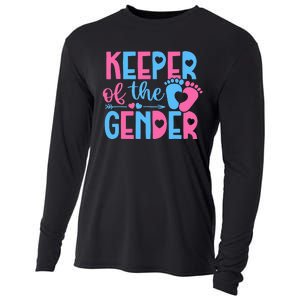 Keeper Of The Gender Gender Reveal Party Baby Shower Cooling Performance Long Sleeve Crew