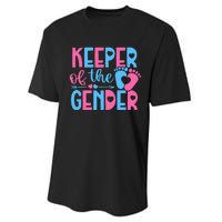 Keeper Of The Gender Gender Reveal Party Baby Shower Performance Sprint T-Shirt