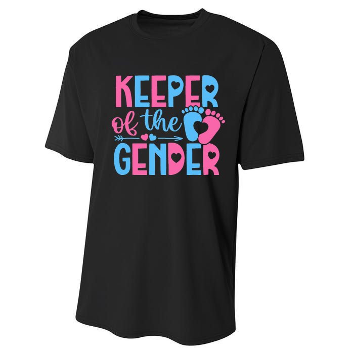 Keeper Of The Gender Gender Reveal Party Baby Shower Performance Sprint T-Shirt