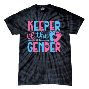 Keeper Of The Gender Gender Reveal Party Baby Shower Tie-Dye T-Shirt