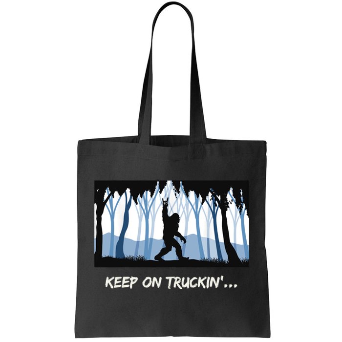 Keep on Truckin Bigfoot Forest Vintage Funny Tee Tote Bag