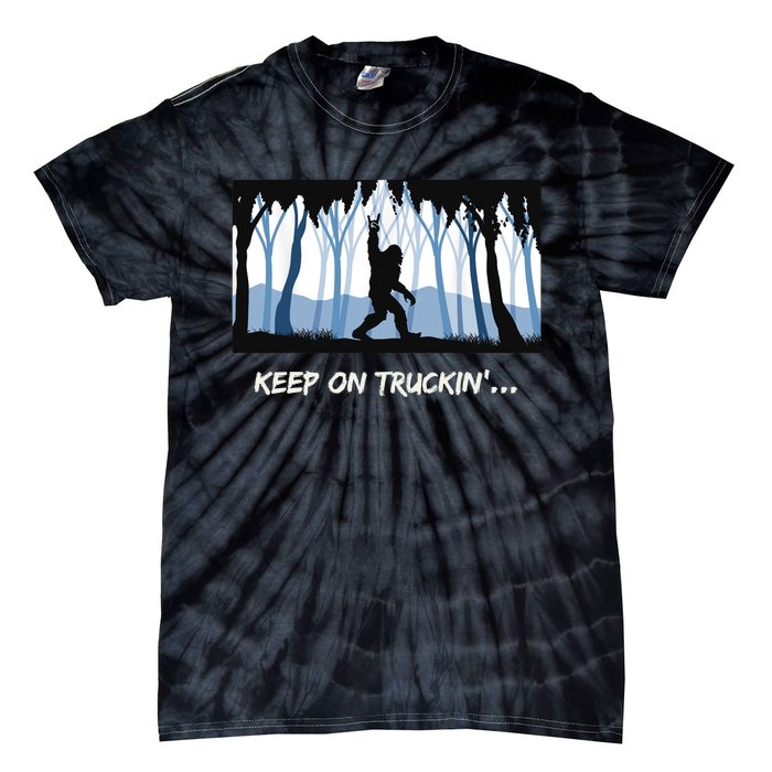 Keep on Truckin Bigfoot Forest Vintage Funny Tee Tie-Dye T-Shirt