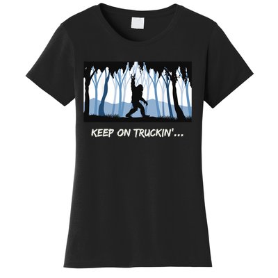 Keep on Truckin Bigfoot Forest Vintage Funny Tee Women's T-Shirt