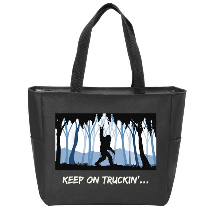 Keep on Truckin Bigfoot Forest Vintage Funny Tee Zip Tote Bag