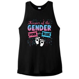 Keeper Of The Gender Or Blue Gender Reveal Fireworks Ladies PosiCharge Tri-Blend Wicking Tank