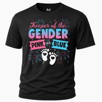 Keeper Of The Gender Or Blue Gender Reveal Fireworks Cooling Performance Crew T-Shirt