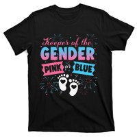 Keeper Of The Gender Or Blue Gender Reveal Fireworks T-Shirt