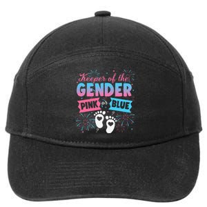 Keeper Of The Gender Or Blue Gender Reveal Fireworks 7-Panel Snapback Hat