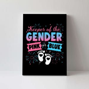 Keeper Of The Gender Or Blue Gender Reveal Fireworks Canvas