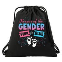 Keeper Of The Gender Or Blue Gender Reveal Fireworks Drawstring Bag