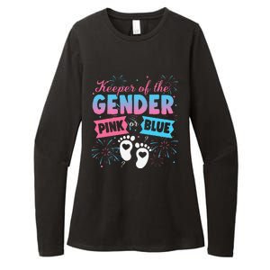 Keeper Of The Gender Or Blue Gender Reveal Fireworks Womens CVC Long Sleeve Shirt