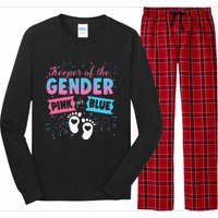 Keeper Of The Gender Or Blue Gender Reveal Fireworks Long Sleeve Pajama Set