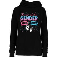 Keeper Of The Gender Or Blue Gender Reveal Fireworks Womens Funnel Neck Pullover Hood