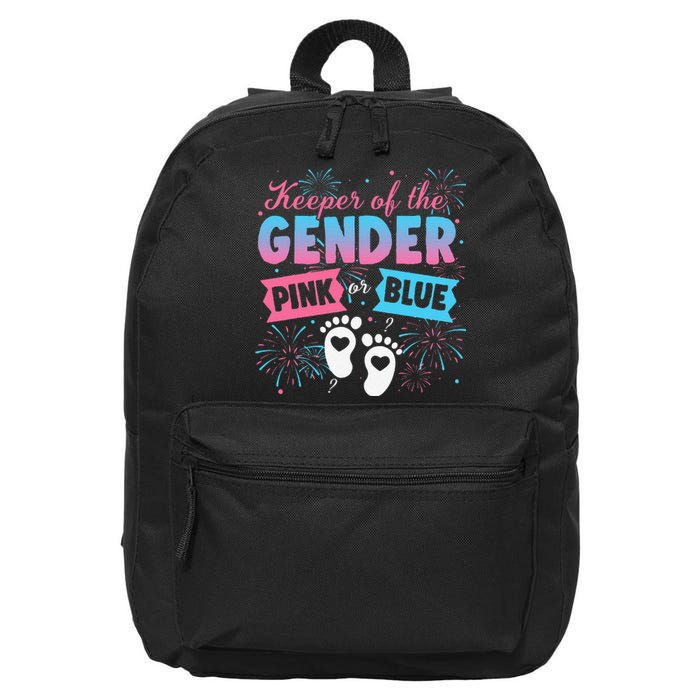 Keeper Of The Gender Or Blue Gender Reveal Fireworks 16 in Basic Backpack