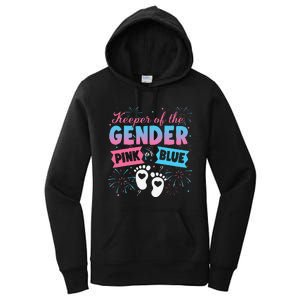 Keeper Of The Gender Or Blue Gender Reveal Fireworks Women's Pullover Hoodie