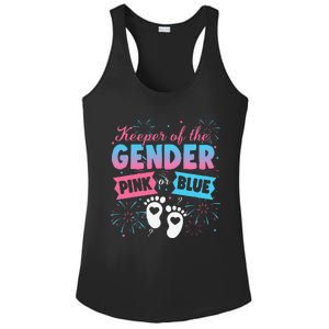 Keeper Of The Gender Or Blue Gender Reveal Fireworks Ladies PosiCharge Competitor Racerback Tank