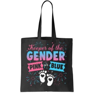 Keeper Of The Gender Or Blue Gender Reveal Fireworks Tote Bag