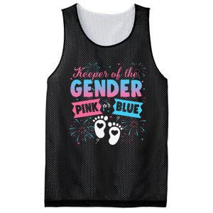 Keeper Of The Gender Or Blue Gender Reveal Fireworks Mesh Reversible Basketball Jersey Tank