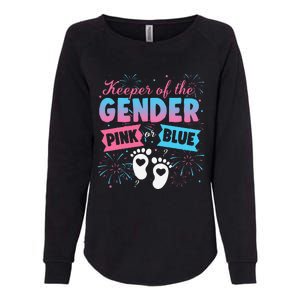 Keeper Of The Gender Or Blue Gender Reveal Fireworks Womens California Wash Sweatshirt