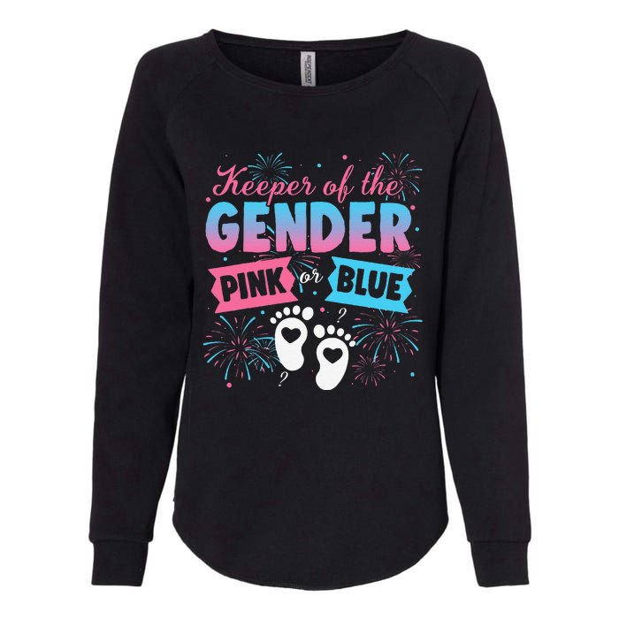 Keeper Of The Gender Or Blue Gender Reveal Fireworks Womens California Wash Sweatshirt