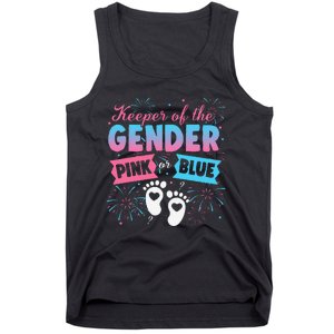 Keeper Of The Gender Or Blue Gender Reveal Fireworks Tank Top