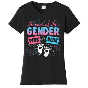 Keeper Of The Gender Or Blue Gender Reveal Fireworks Women's T-Shirt