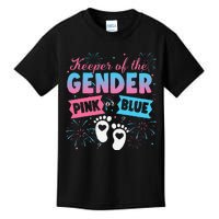 Keeper Of The Gender Or Blue Gender Reveal Fireworks Kids T-Shirt