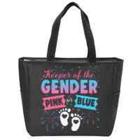 Keeper Of The Gender Or Blue Gender Reveal Fireworks Zip Tote Bag