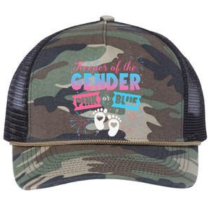 Keeper Of The Gender Or Blue Gender Reveal Fireworks Retro Rope Trucker Hat Cap