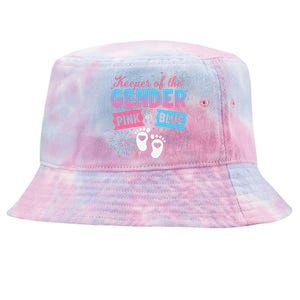 Keeper Of The Gender Or Blue Gender Reveal Fireworks Tie-Dyed Bucket Hat