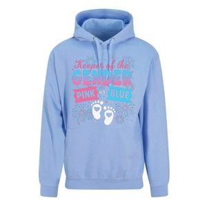 Keeper Of The Gender Or Blue Gender Reveal Fireworks Unisex Surf Hoodie