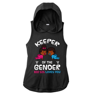 Keeper Of The Gender Big Sis Loves You African American Gift Ladies PosiCharge Tri-Blend Wicking Draft Hoodie Tank