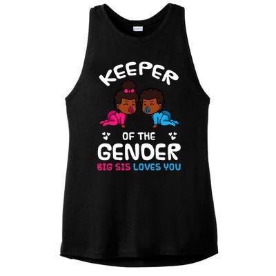 Keeper Of The Gender Big Sis Loves You African American Gift Ladies PosiCharge Tri-Blend Wicking Tank